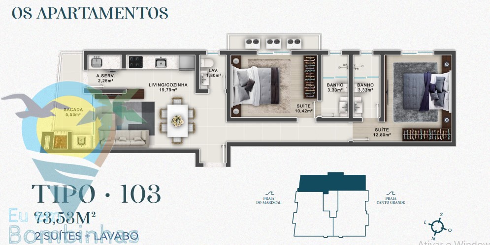 Apartamento de no bairro Canto Grande, em Bombinhas | Eu Corretor